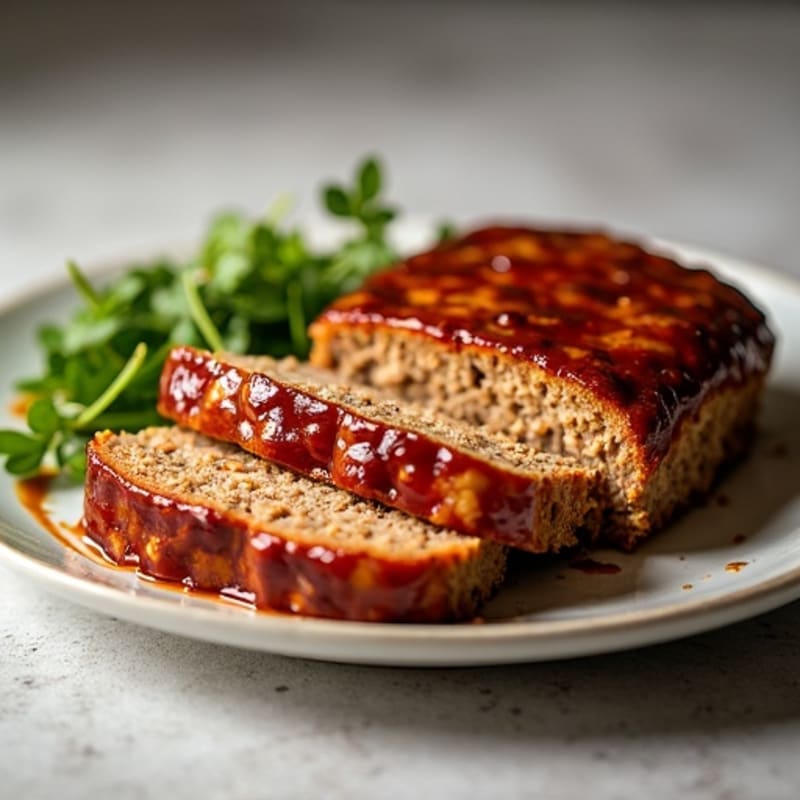 Smoky BBQ Glazed Turkey-Bacon Meatloaf