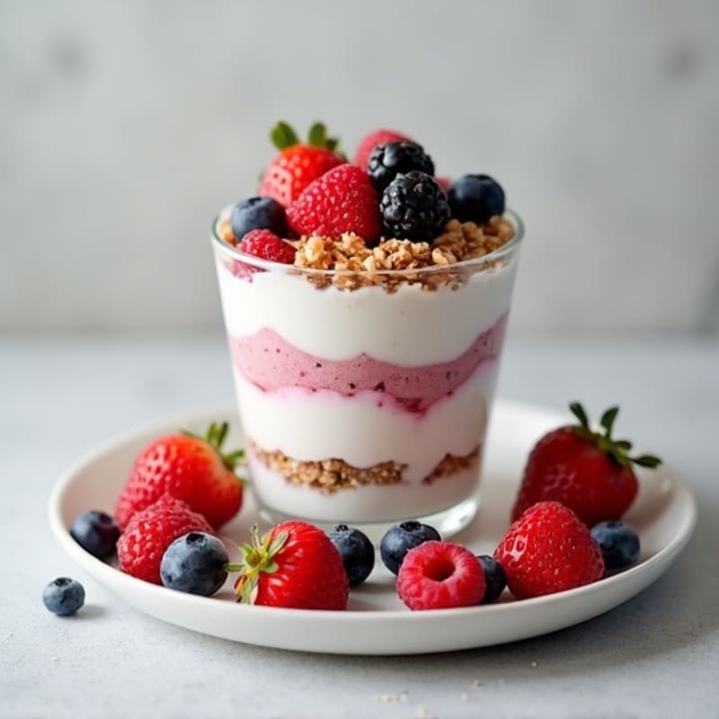 Greek Yogurt Protein Parfait with Mixed Berries