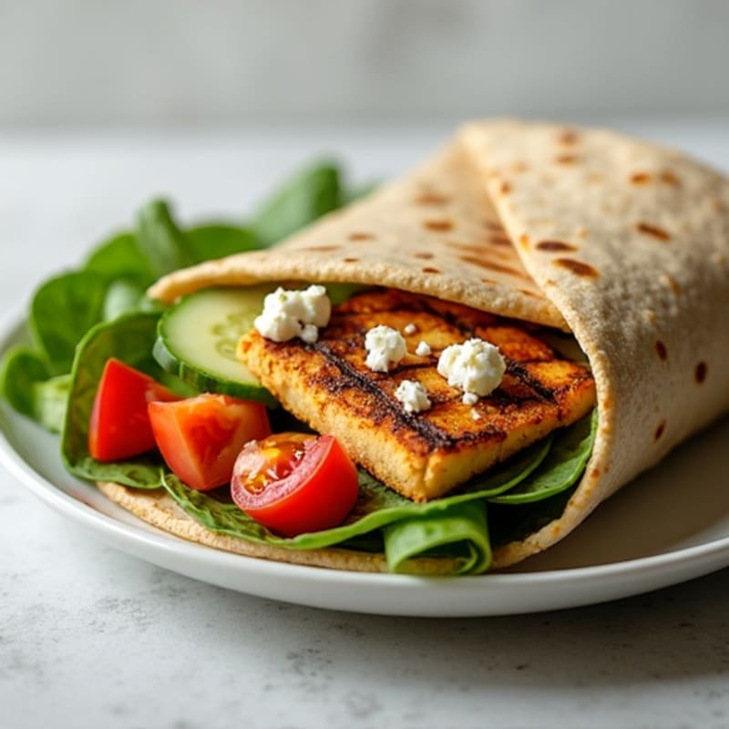 Crunchy Mediterranean Veggie Hummus Wrap