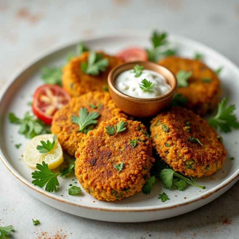 Crispy Baked Falafel with Lemon-Garlic Tahini Sauce