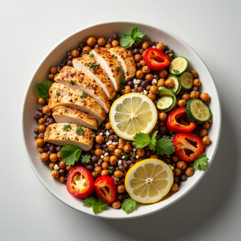 Hearty Lemon-Herb Lentil and Roasted Vegetable Bowl