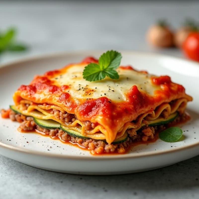Hearty Lean Beef and Ricotta Baked Zucchini Lasagna