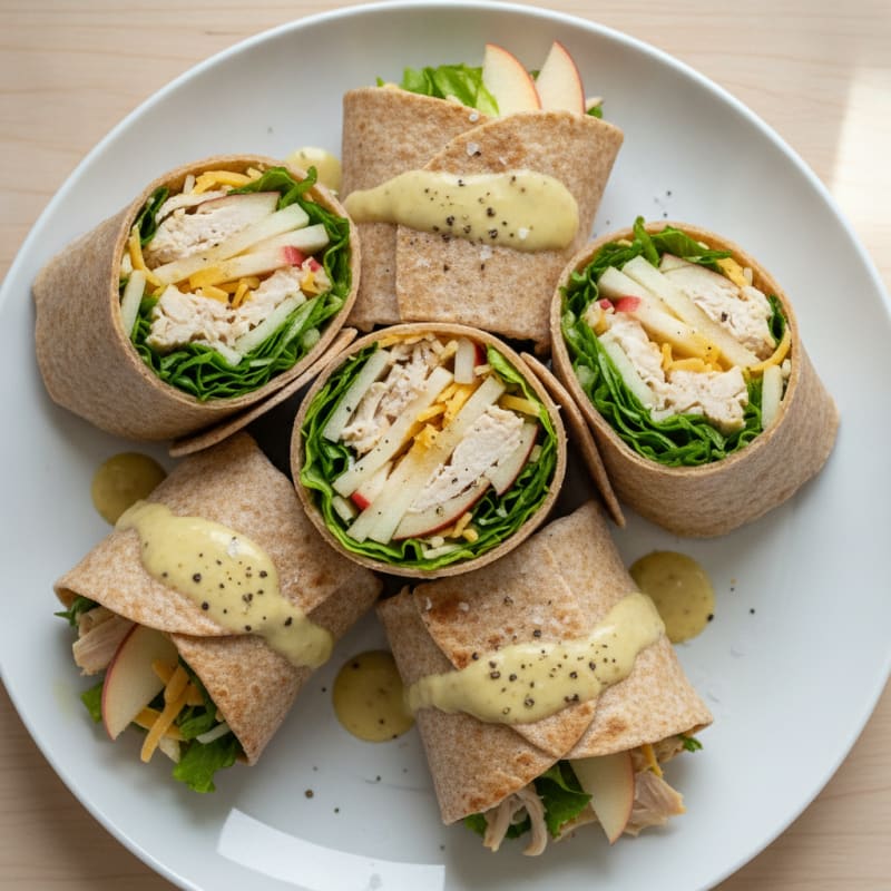 Chicken, Apple, and Cheese Wraps