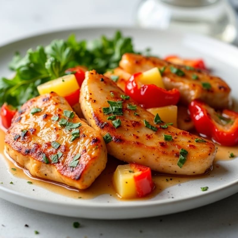 Pineapple-Glazed Chicken with Sweet Bell Peppers