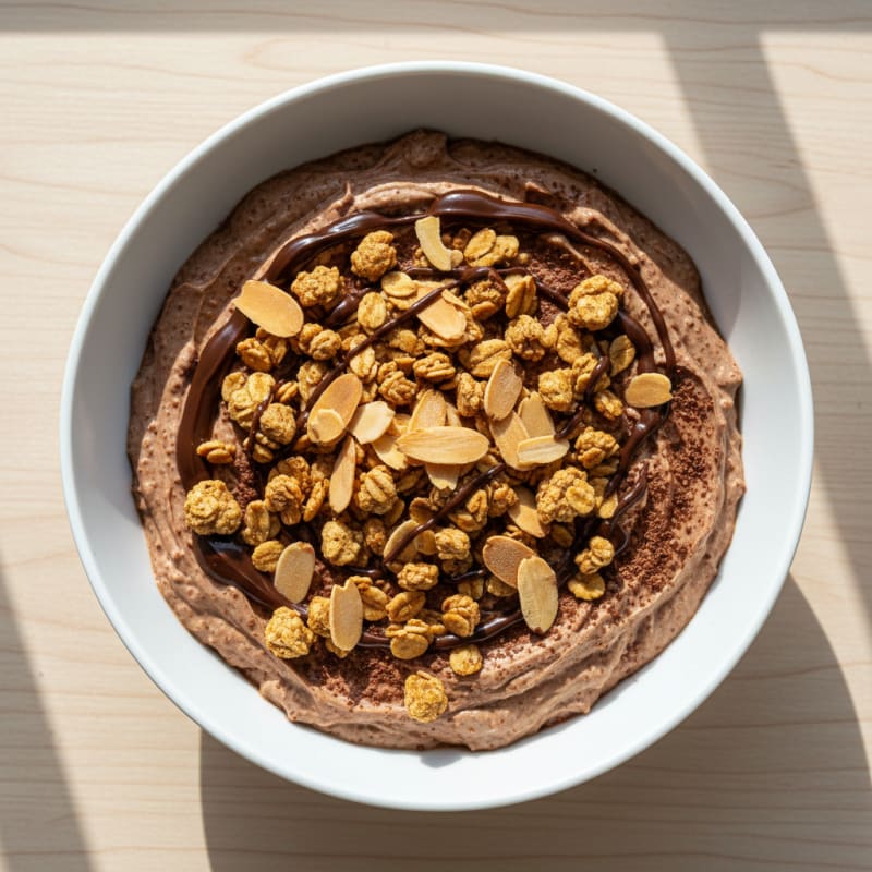 Creamy Protein Yogurt Bowl with Almonds and Cocoa