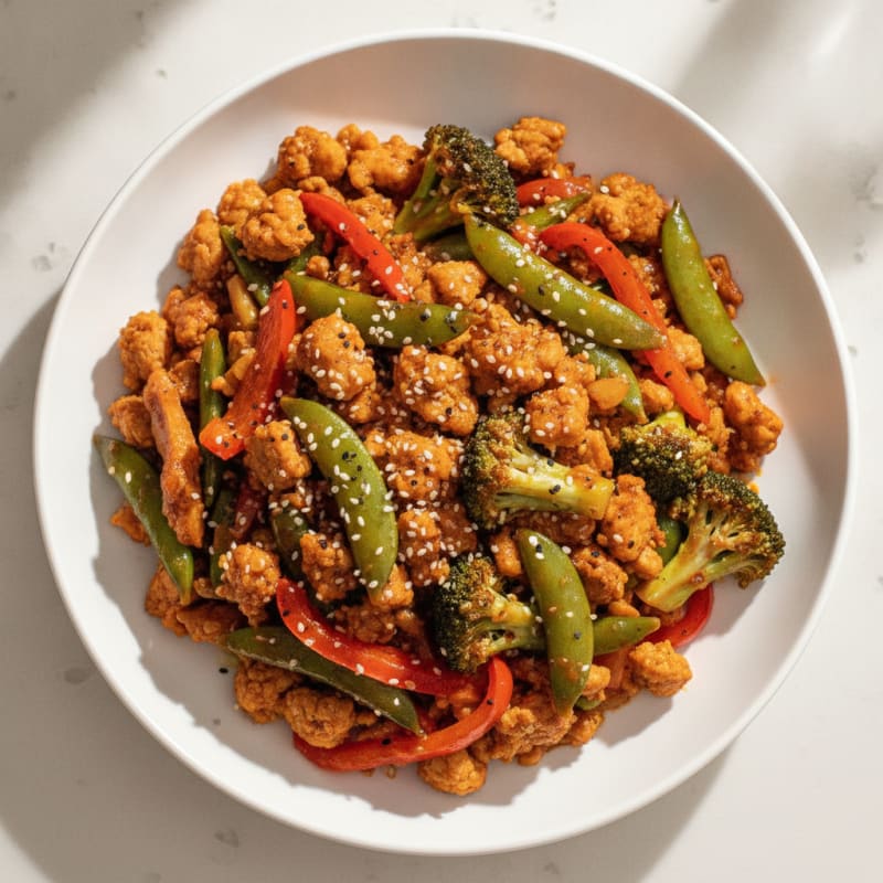 Ground Chicken and Veggie Stir-Fry