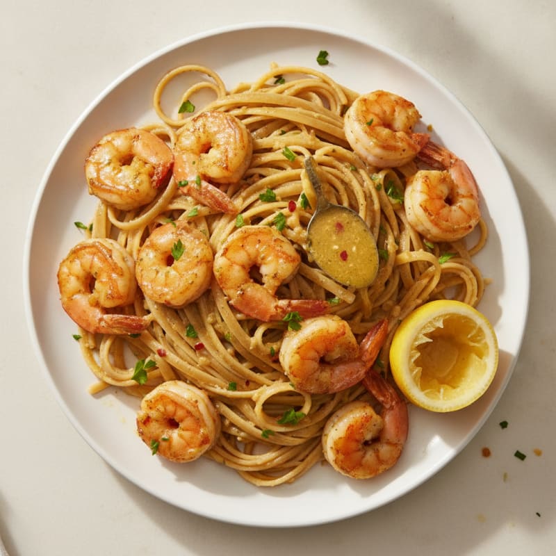 Garlic Butter Shrimp Scampi with Linguine