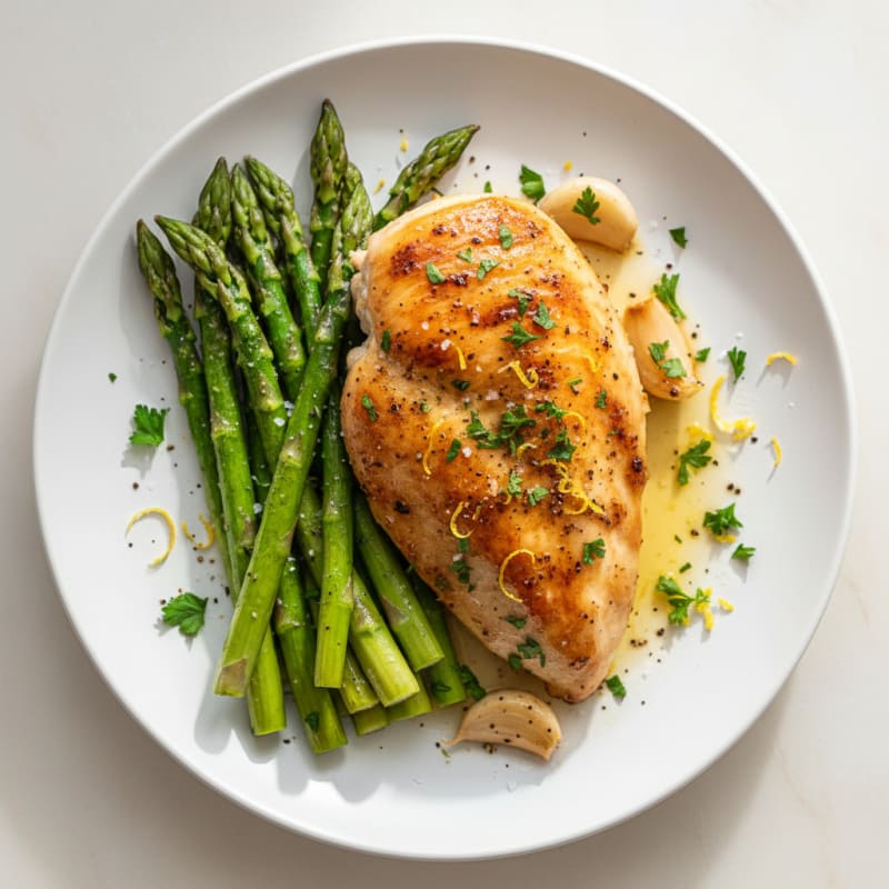 Lemon-Herb Roasted Chicken with Asparagus