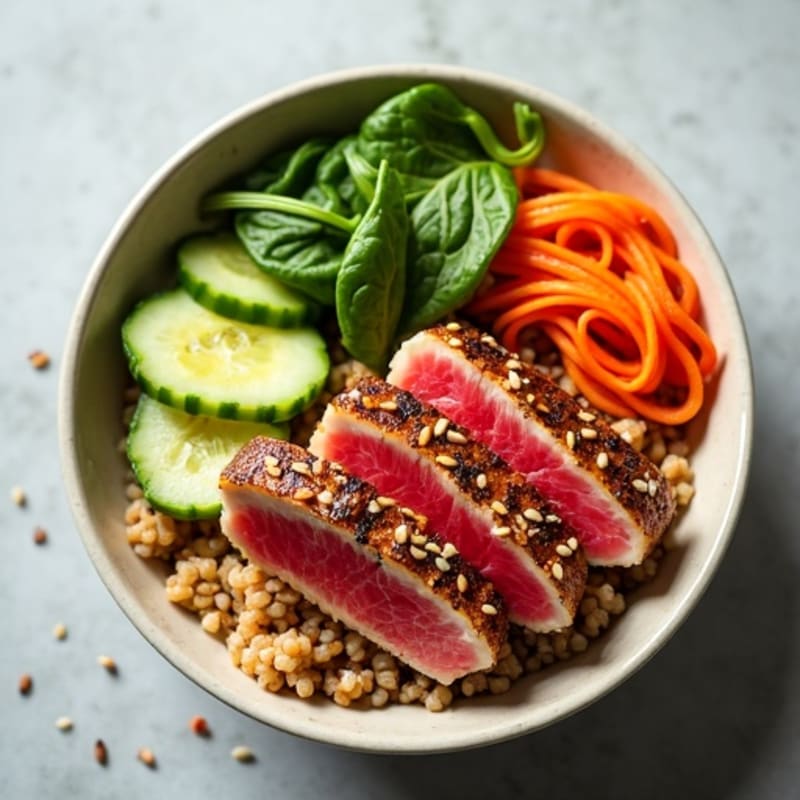 Sesame Ginger Seared Tuna Rice Bowl