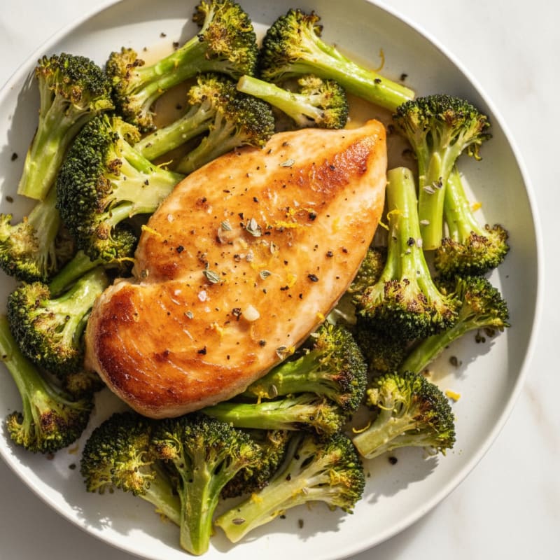 Lemon Herb Roasted Chicken and Broccoli