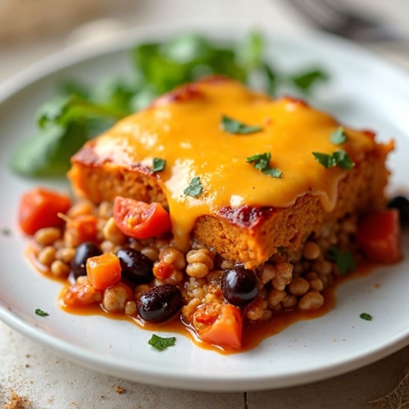Lean Turkey Chili Sweet Potato Bake with Creamy Cheddar