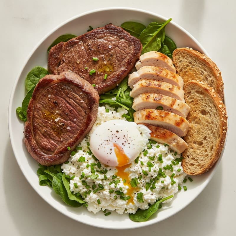 Pan-Seared Steak with Herbed Cottage Cheese