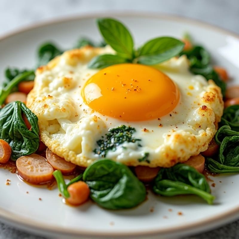 Egg White and Spinach Scramble with Turkey Breast
