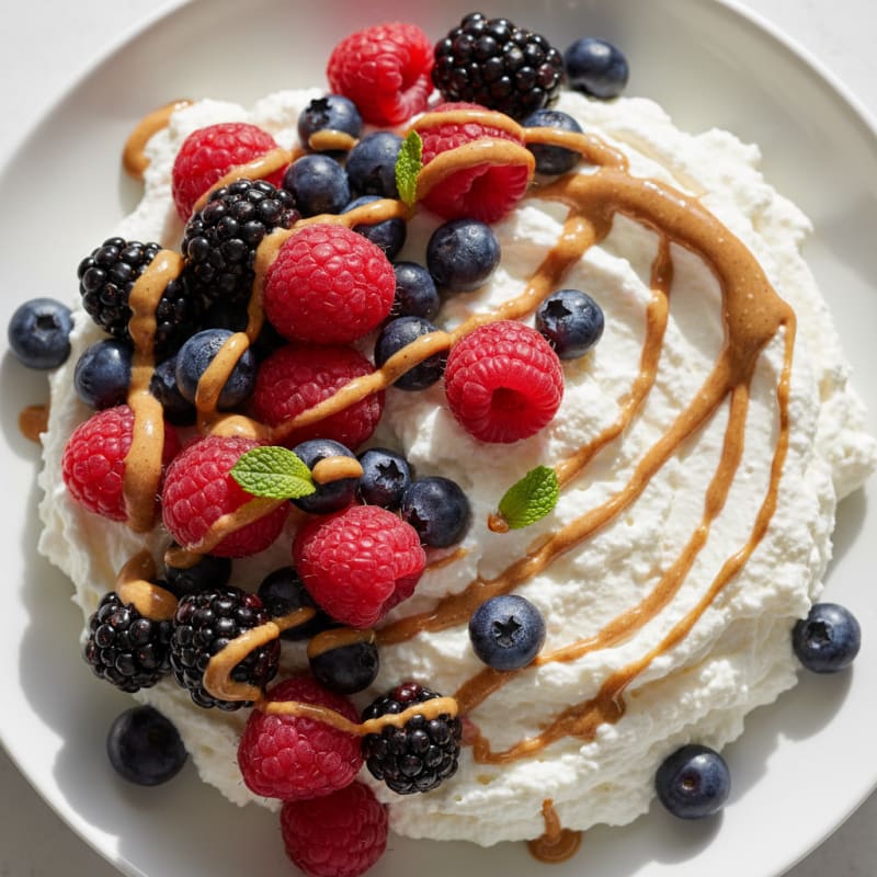 Greek Yogurt Protein Mousse with Mixed Berries