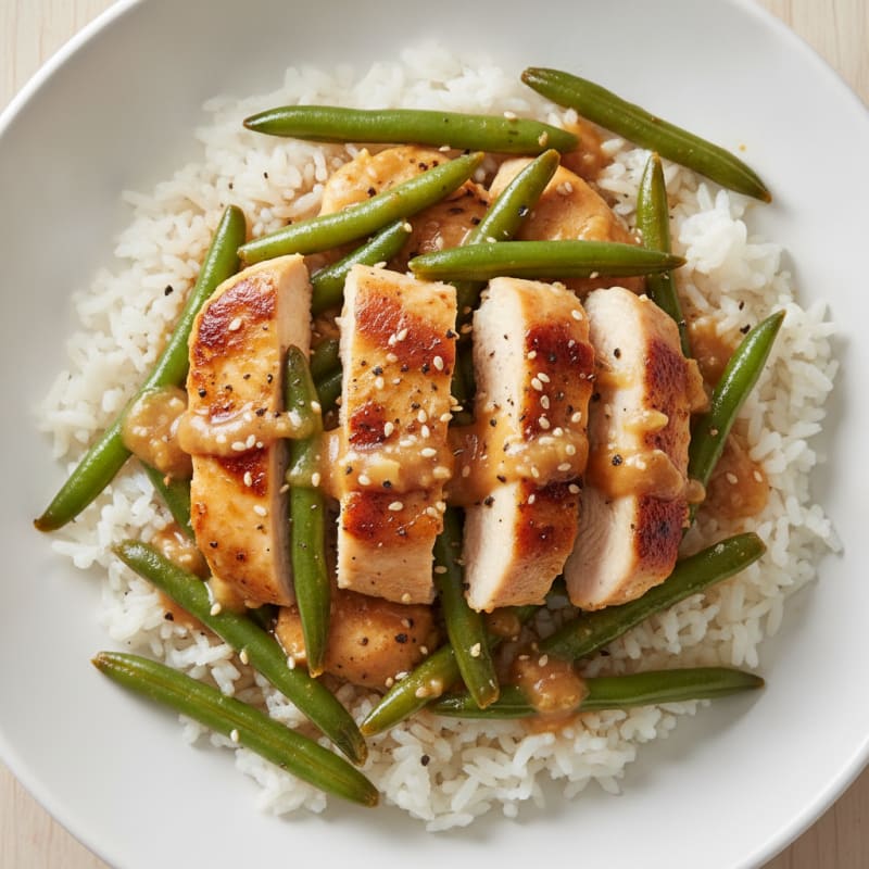 Chicken and Green Bean Rice Bowl