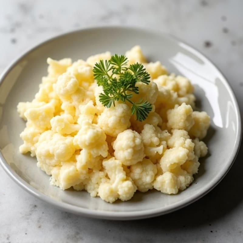 Creamy Cauliflower-Potato Mash with Roasted Garlic