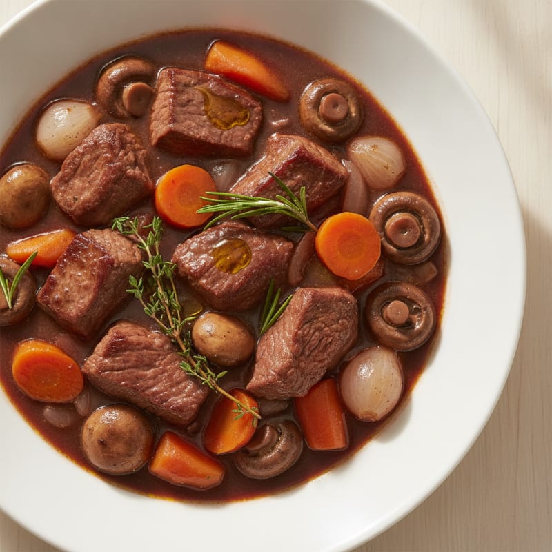 Beef Bourguignon with Root Vegetables