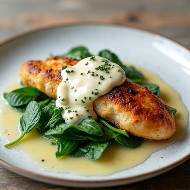 Pan-Seared Chicken with Creamy Spinach Artichoke Sauce