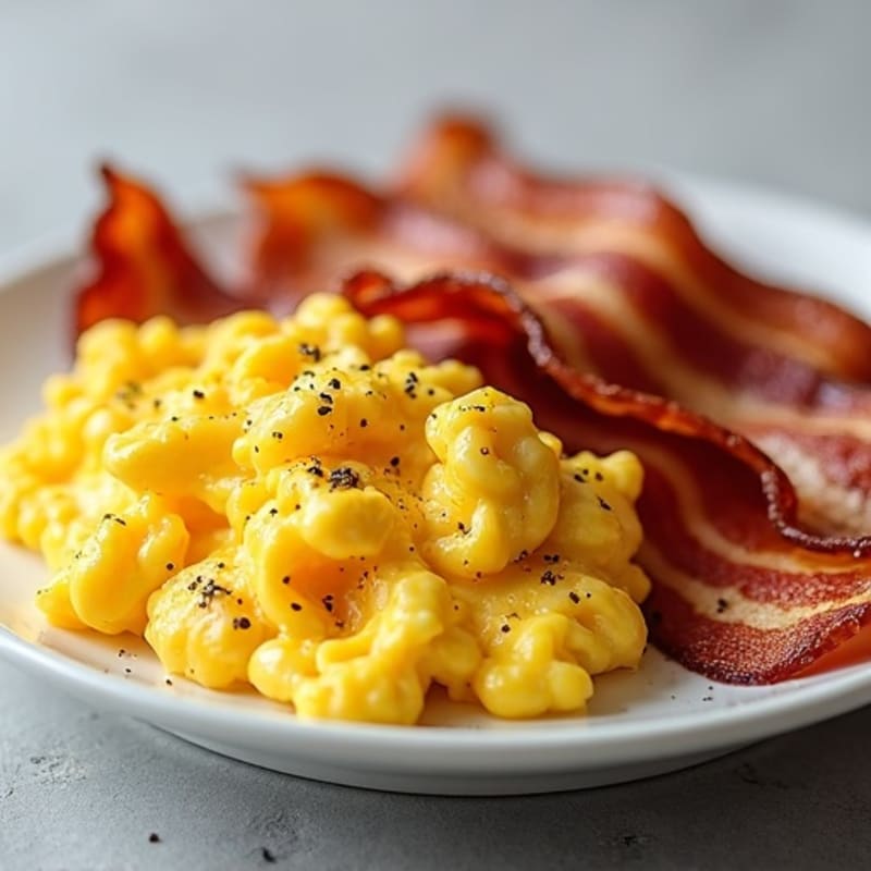 Scrambled Eggs with Crispy Bacon