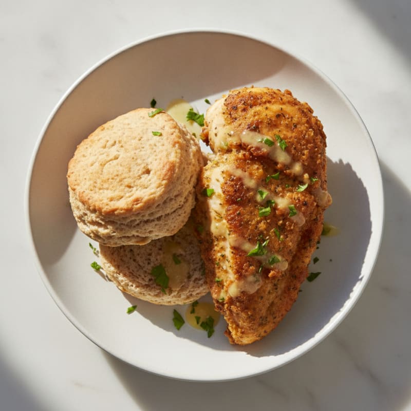 Buttermilk Fried Chicken with Fluffy Biscuits