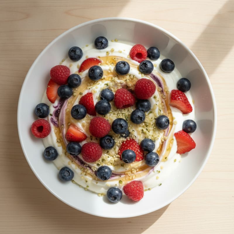 Mixed Berries with Yogurt Swirl