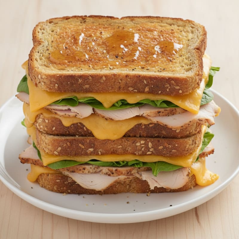 Triple-Decker Grilled Cheese Sandwich