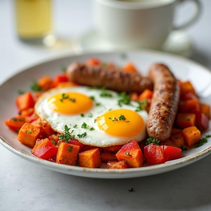 Crispy Sweet Potato Hash with Sunny Eggs