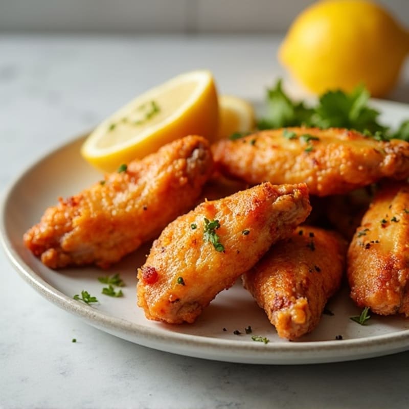 Crispy Baked Lemon Garlic Chicken Wings