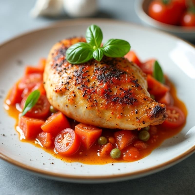 Roasted Chicken with Creamy Spiced Tomato Sauce