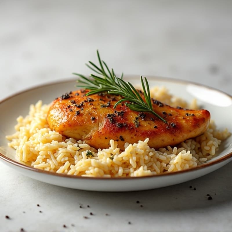 Herb-Roasted Chicken with Fluffy Jasmine Rice