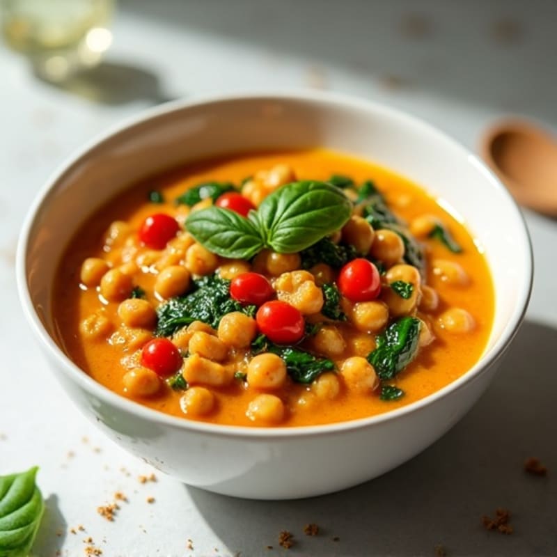 Creamy Red Lentil Curry with Fresh Spinach