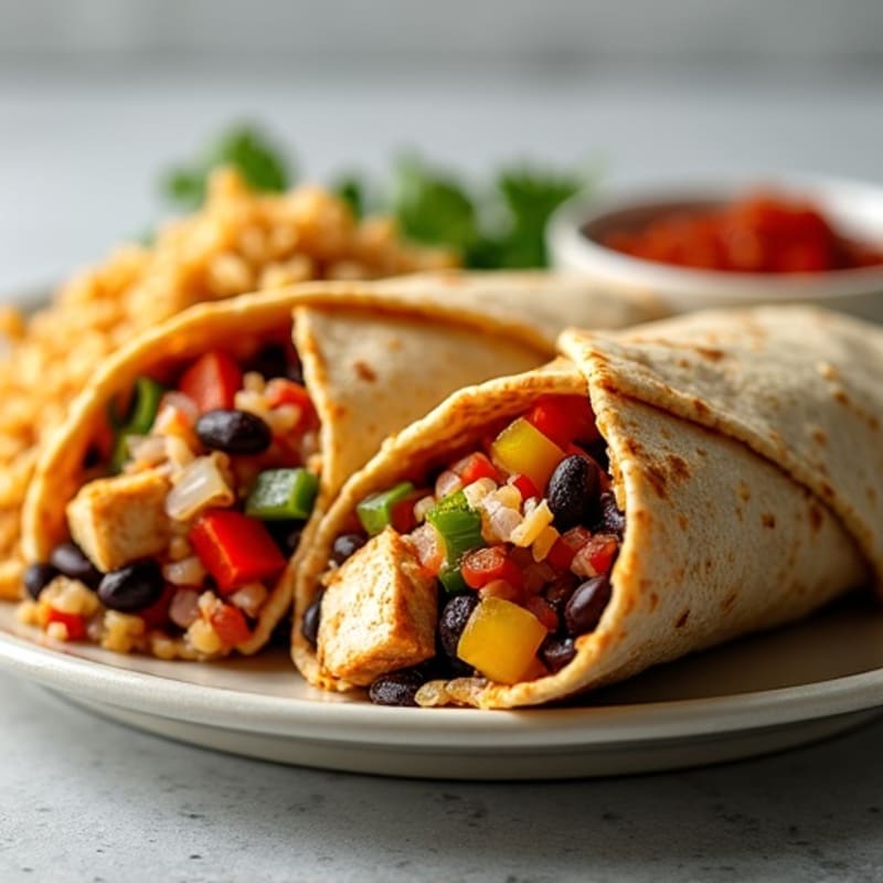Hearty Chicken and Black Bean Burritos