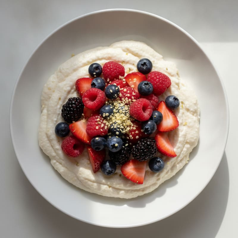 Silky Greek Yogurt Protein Mousse with Mixed Berries