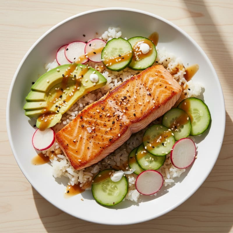 Zesty Salmon Sushi Rice Bowl