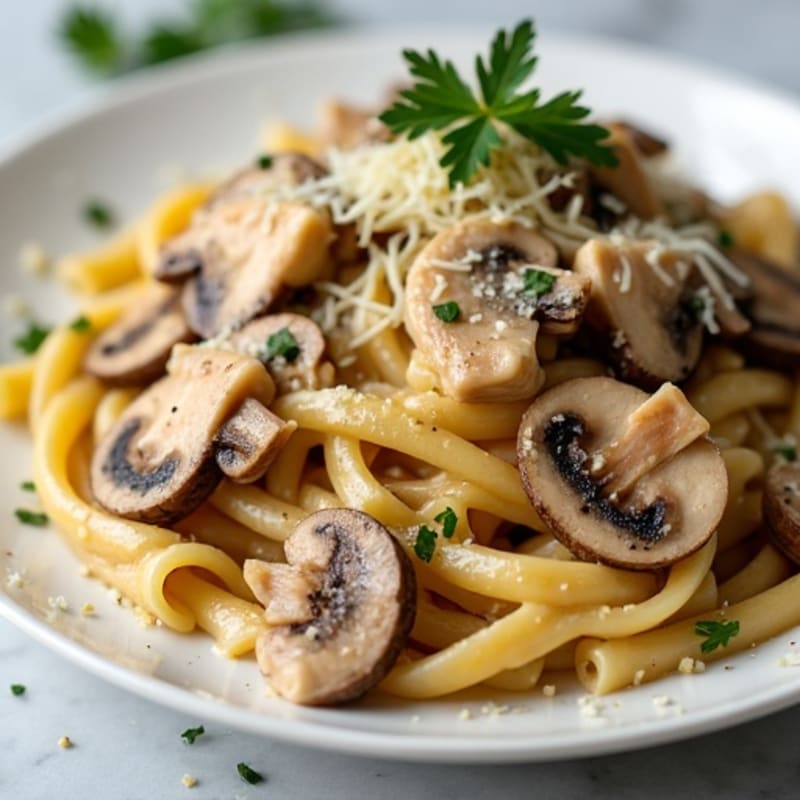 Creamy Truffle Mushroom Protein Pasta