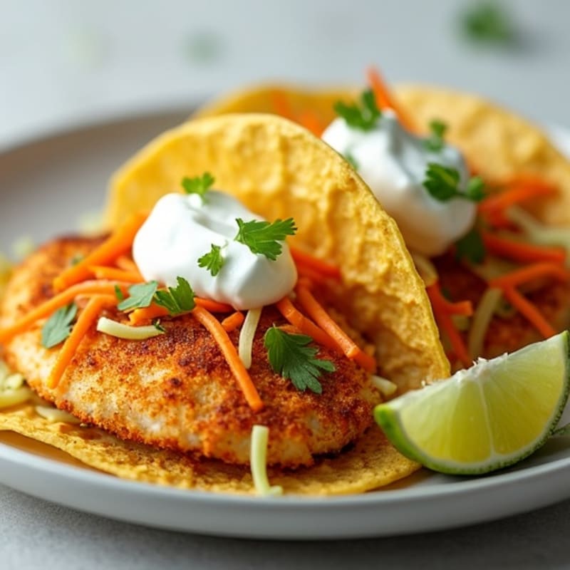 Crispy Baked Fish Tacos with Fresh Slaw