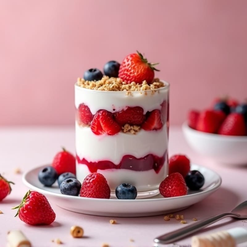 Greek Yogurt Protein Parfait with Mixed Berries