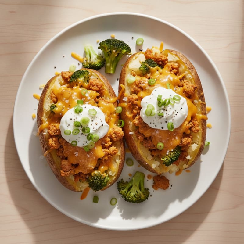Loaded Baked Potatoes with Savory Toppings