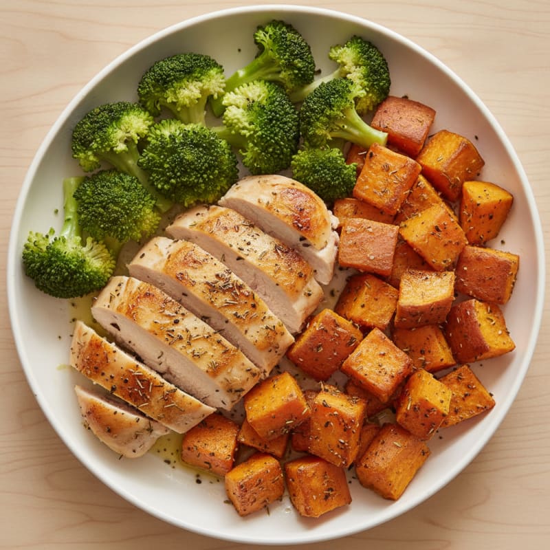 Herb-Roasted Chicken and Sweet Potatoes