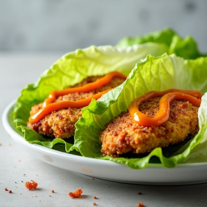 Crispy Buffalo Ranch Chicken Lettuce Wraps