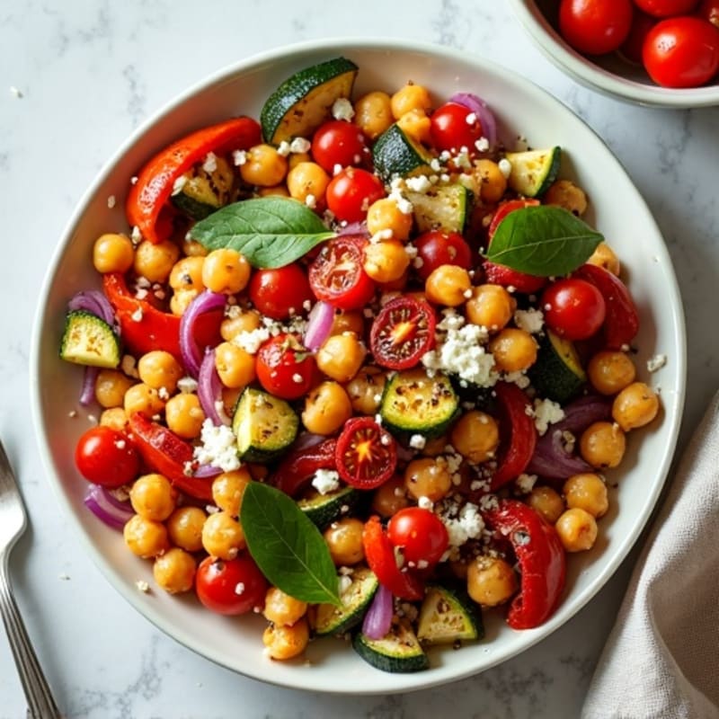Sheet Pan Roasted Vegetables with Crispy Chickpeas