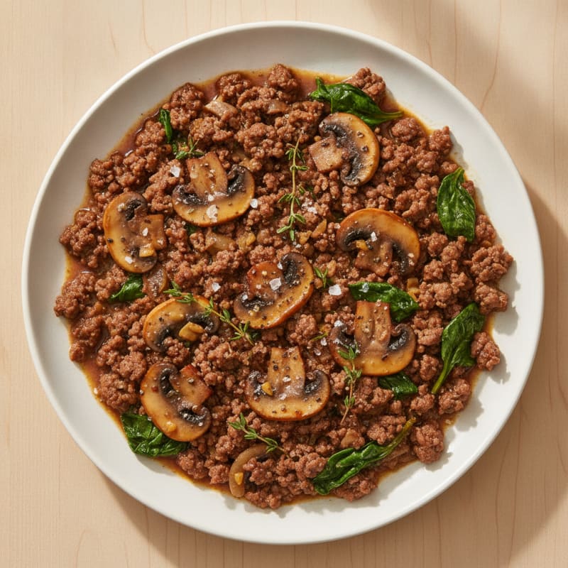 Savory Ground Beef and Mushroom Skillet