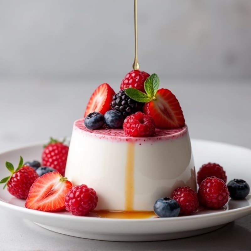 Greek Yogurt Protein Mousse with Mixed Berries