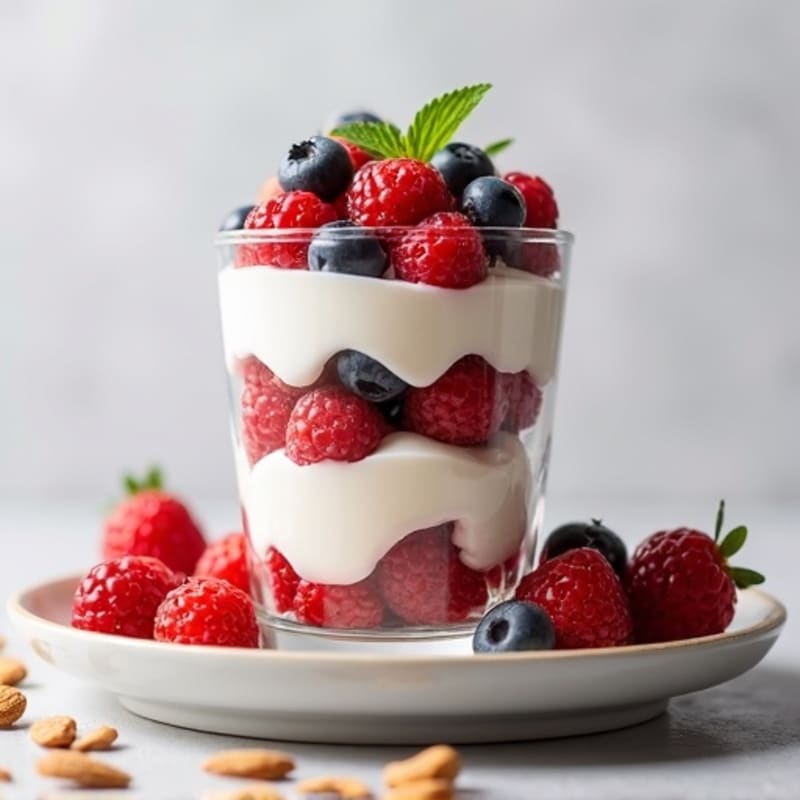 Greek Yogurt Protein Parfait with Mixed Berries