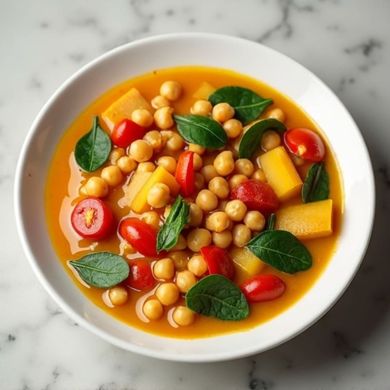 Creamy Coconut Curry Chickpea and Vegetable Stew