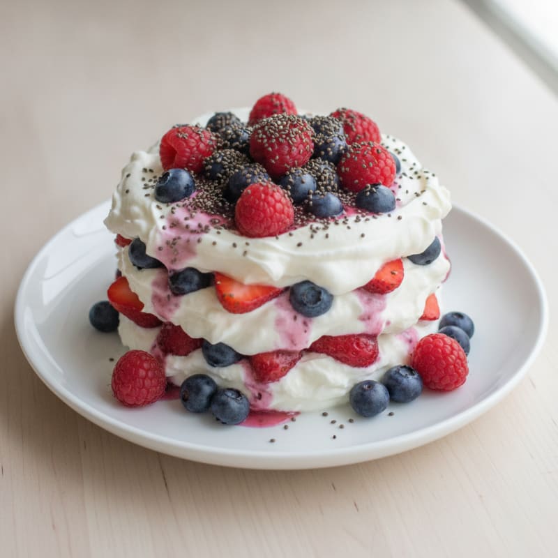 Greek Yogurt Protein Parfait with Mixed Berries