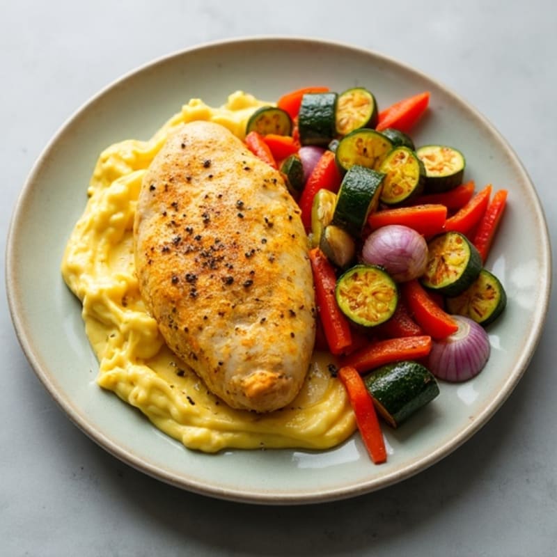 Creamy Turmeric Chicken with Roasted Vegetables