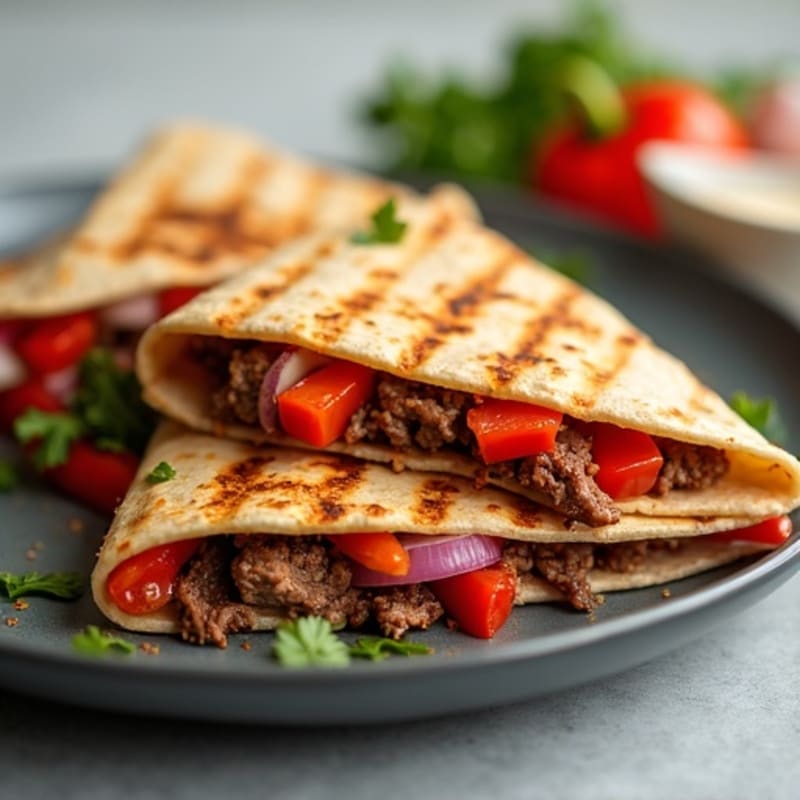 Grilled Steak and Bell Pepper Quesadillas