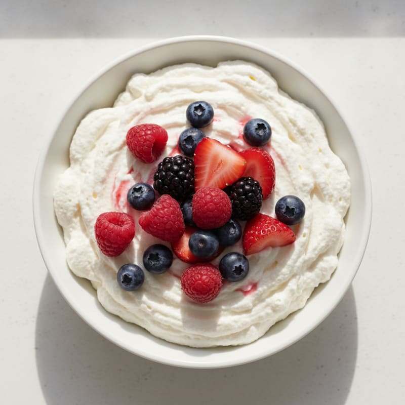 Silky Greek Yogurt Protein Mousse with Mixed Berries