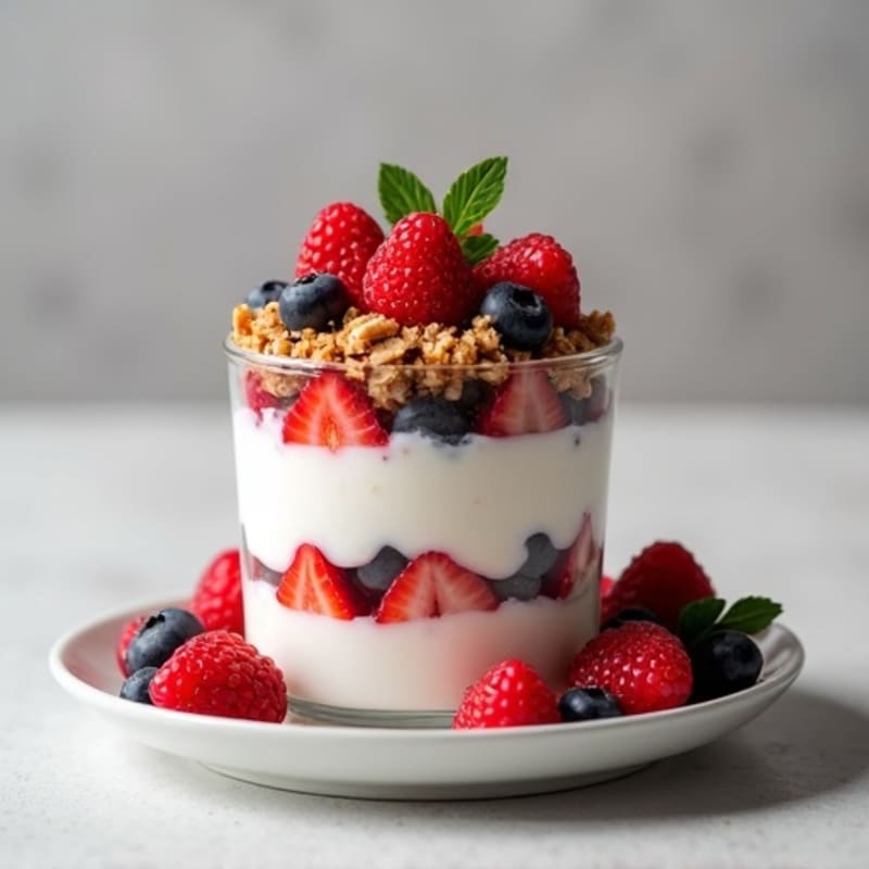 Greek Yogurt Protein Parfait with Mixed Berries
